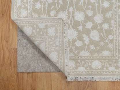 Brown 2'8" x 10'3" Fine Oriental Hand knotted Wool/Silk Rug - Sku: O091357