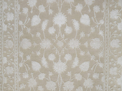 Brown 2'8" x 10'3" Fine Oriental Hand knotted Wool/Silk Rug - Sku: O091357