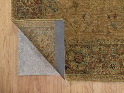 Brown 5'5" x 5'10" Modern / Contemporary Hand knotted Wool Rug - Sku: O091361