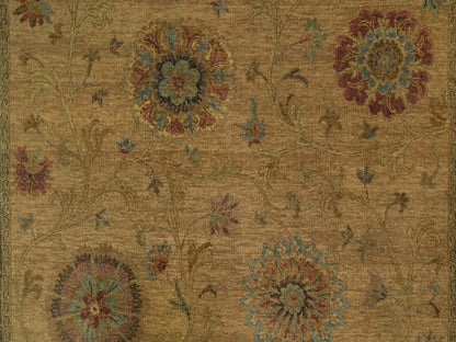 Brown 5'5" x 5'10" Modern / Contemporary Hand knotted Wool Rug - Sku: O091361
