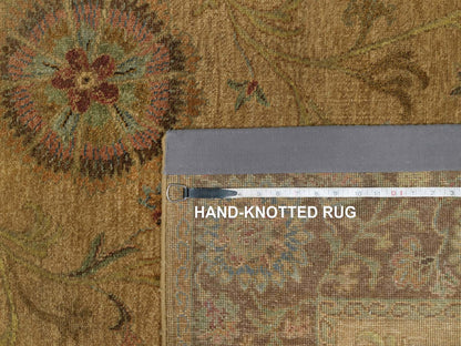 Brown 5'5" x 5'10" Modern / Contemporary Hand knotted Wool Rug - Sku: O091361