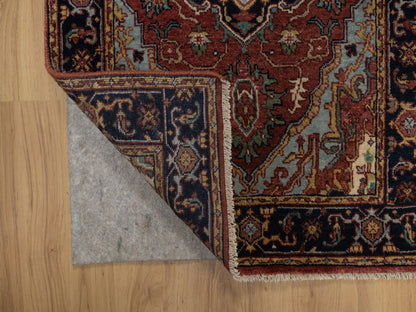 Heriz Heriz hand-knotted wool runner in Red & Midnight Blue, 2'7" x 6'1" — SKU O091368 (view 3)