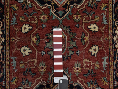 Heriz Heriz hand-knotted wool runner in Red & Midnight Blue, 2'7" x 6'1" — SKU O091368 (view 4)
