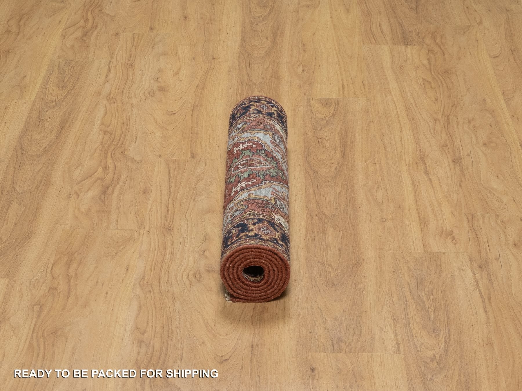Heriz Heriz hand-knotted wool runner in Red & Midnight Blue, 2'7" x 6'1" — SKU O091368 (view 6)