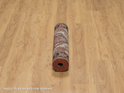 Heriz Heriz hand-knotted wool runner in Red & Midnight Blue, 2'7" x 6'1" — SKU O091368 (view 6)