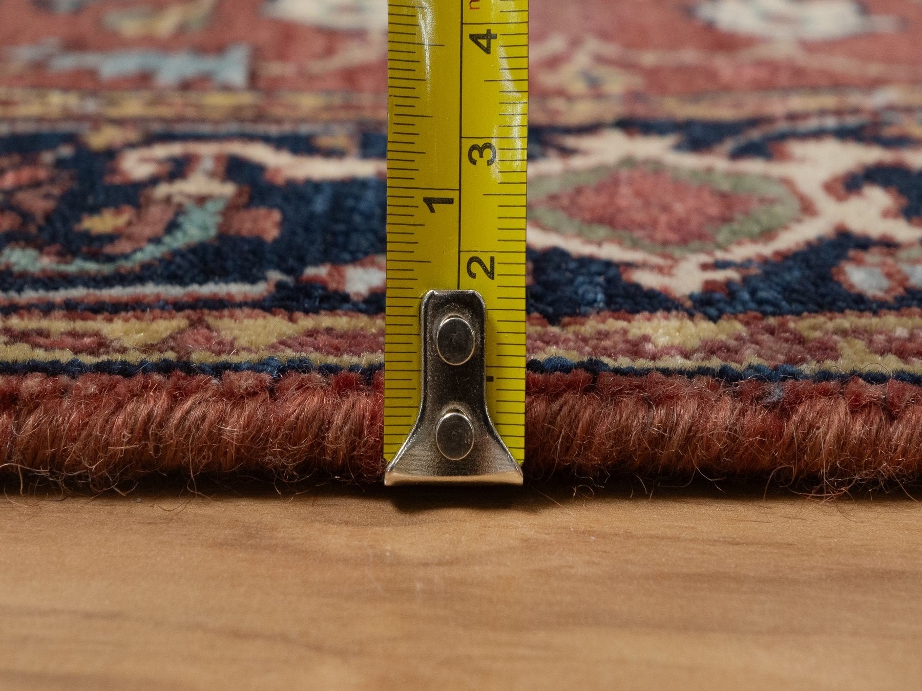 Heriz Heriz hand-knotted wool runner in Red & Midnight Blue, 2'7" x 6'1" — SKU O091368 (view 7)