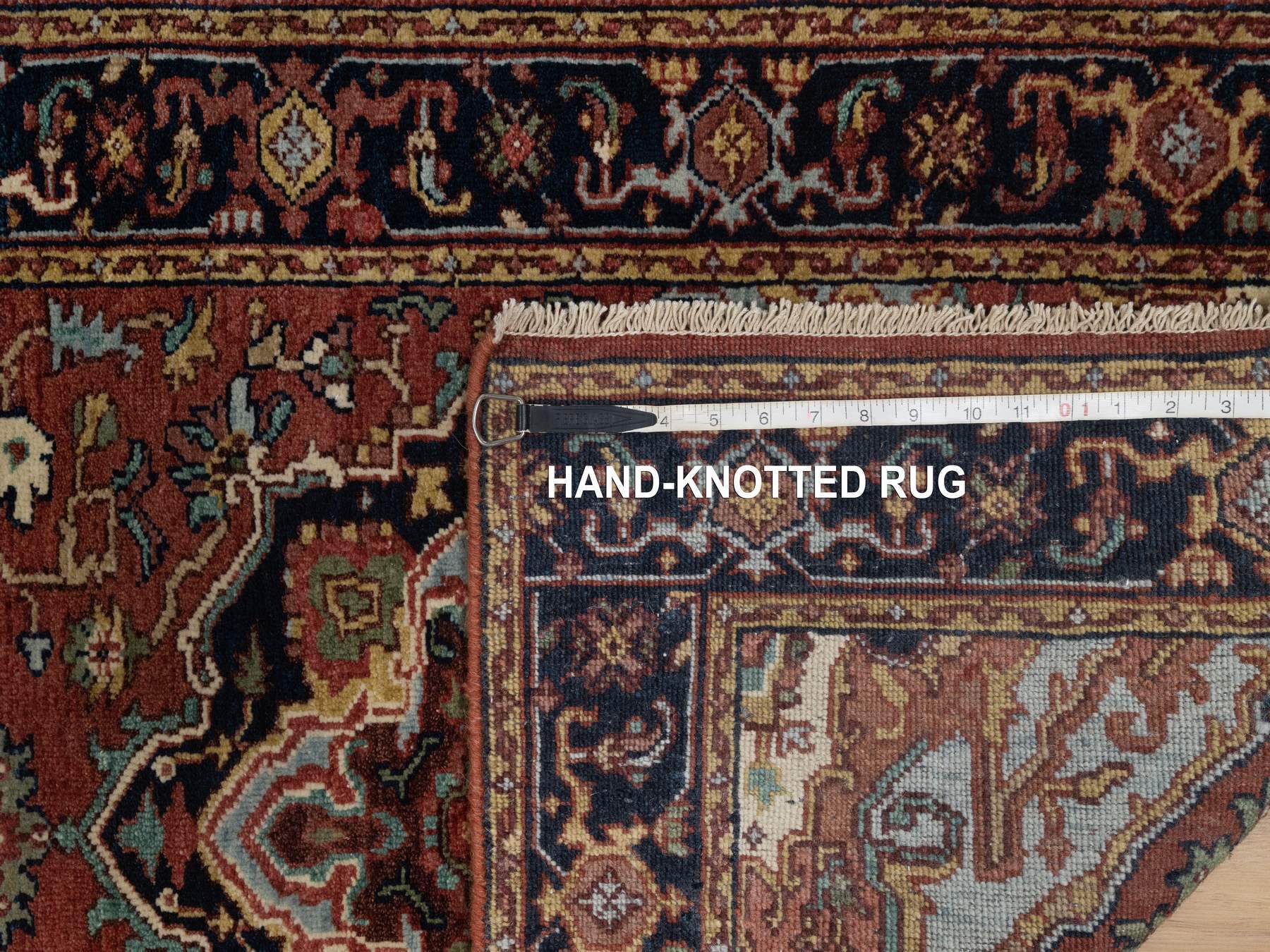 Heriz Heriz hand-knotted wool runner in Red & Midnight Blue, 2'7" x 6'1" — SKU O091368 (view 8)