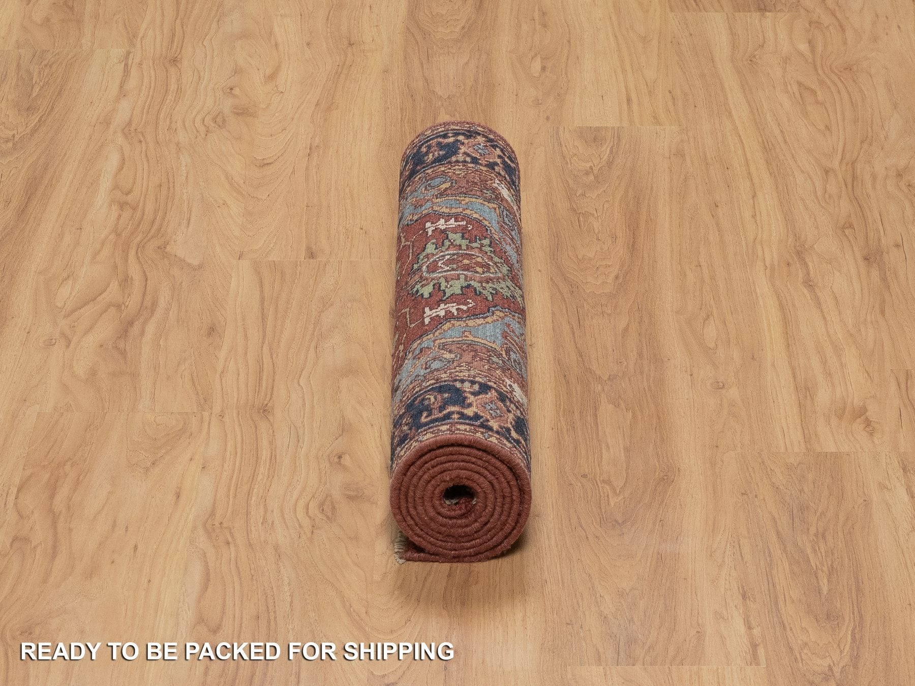 Heriz Heriz hand-knotted wool runner in Red & Midnight Blue, 2'7" x 6'1" — SKU O091370 (view 6)