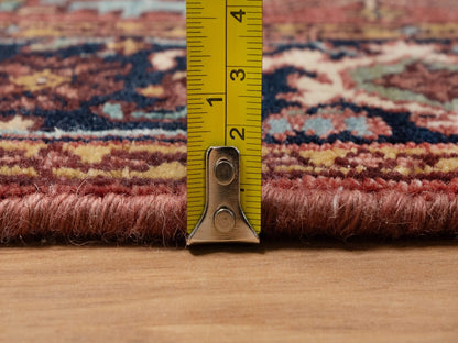 Heriz Heriz hand-knotted wool runner in Red & Midnight Blue, 2'7" x 6'1" — SKU O091370 (view 7)