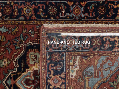 Heriz Heriz hand-knotted wool runner in Red & Midnight Blue, 2'7" x 6'1" — SKU O091370 (view 8)