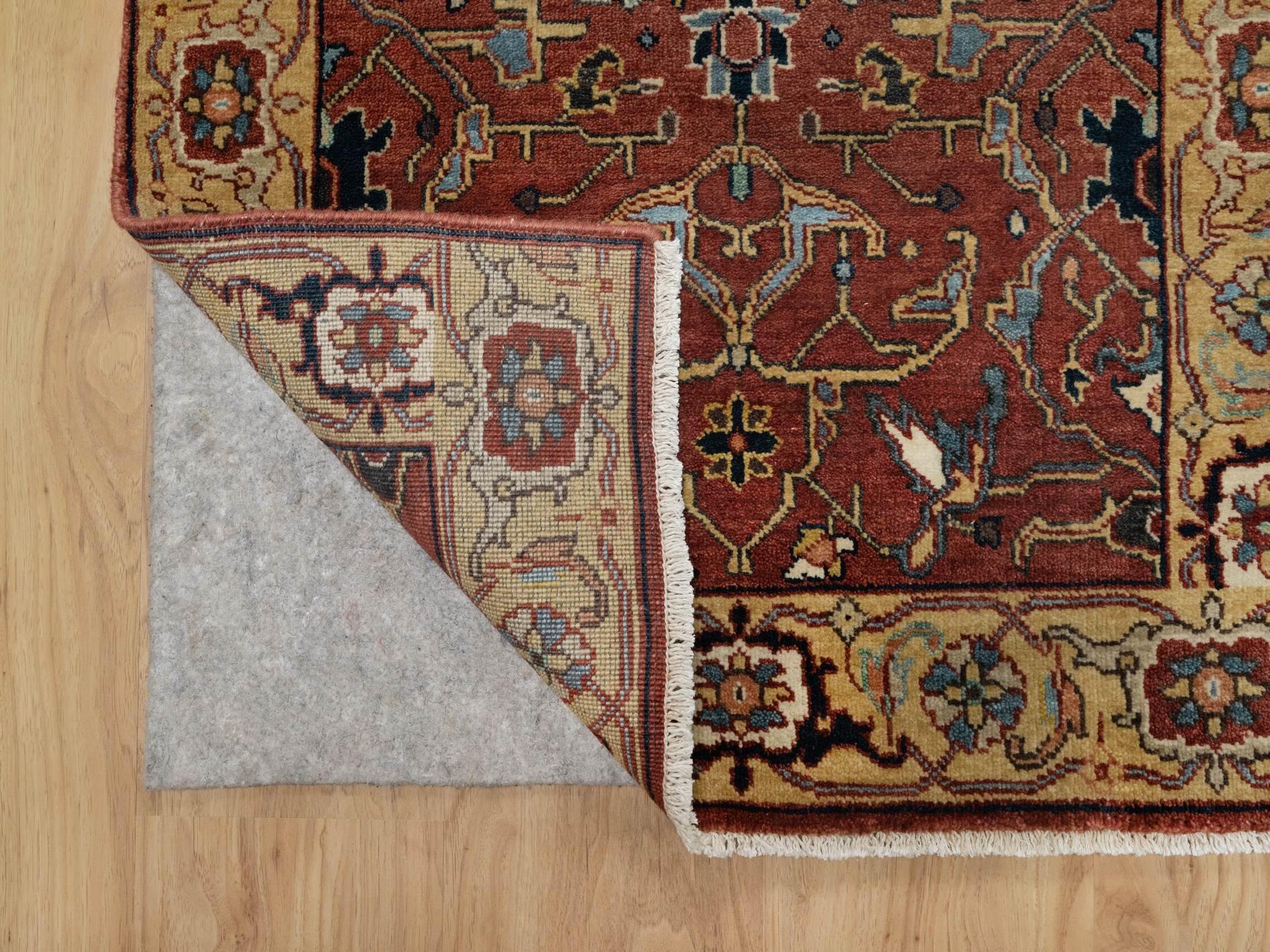 Heriz Heriz hand-knotted wool runner in Red & Gold, 2'6" x 6'1" — SKU O091374 (view 3)