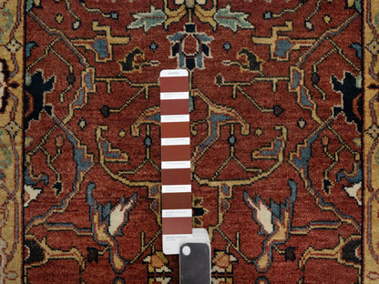 Heriz Heriz hand-knotted wool runner in Red & Gold, 2'6" x 6'1" — SKU O091374 (view 4)