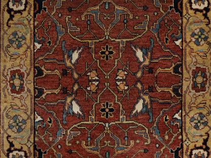 Heriz Heriz hand-knotted wool runner in Red & Gold, 2'6" x 6'1" — SKU O091374 (view 5)