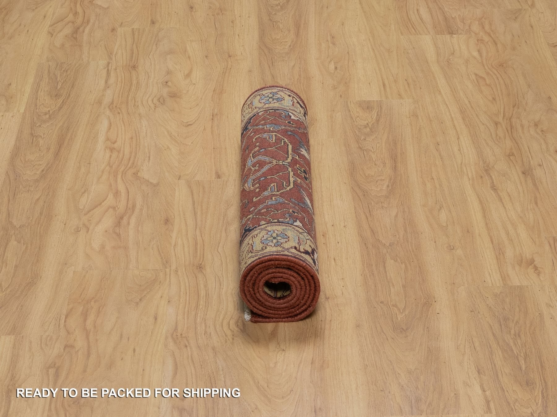 Heriz Heriz hand-knotted wool runner in Red & Gold, 2'6" x 6'1" — SKU O091374 (view 6)