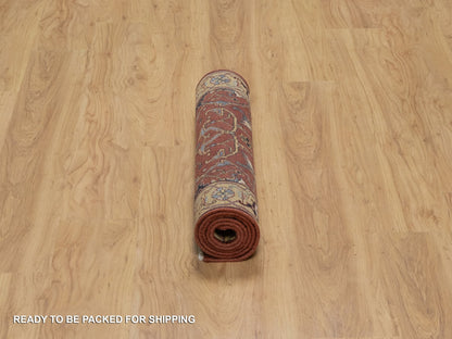 Heriz Heriz hand-knotted wool runner in Red & Gold, 2'6" x 6'1" — SKU O091374 (view 6)