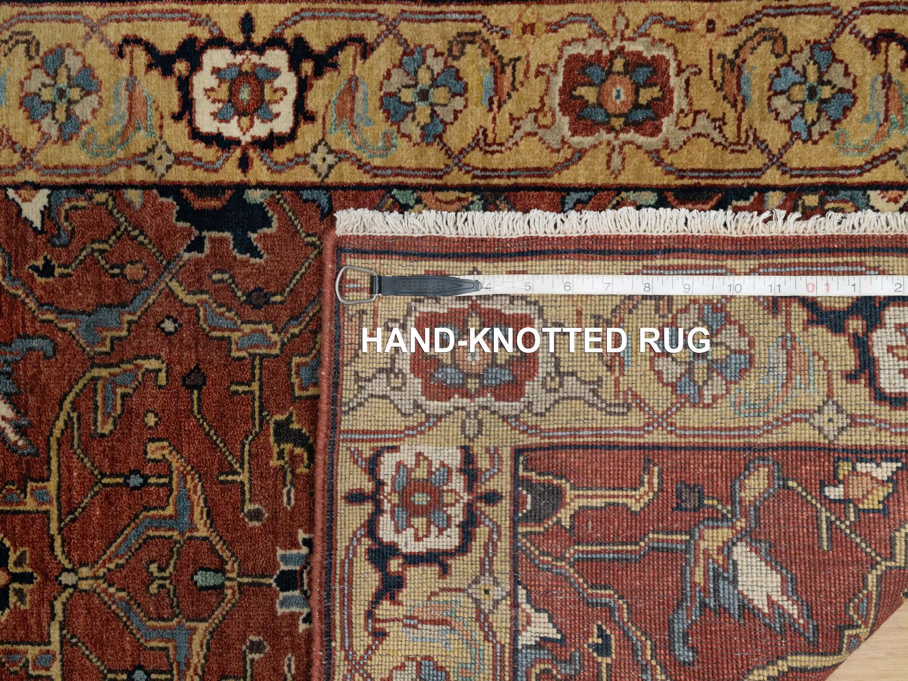Heriz Heriz hand-knotted wool runner in Red & Gold, 2'6" x 6'1" — SKU O091374 (view 8)