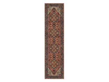 Red 2'7" x 10'2" Traditional Hand knotted Wool Rug - Sku: O091383