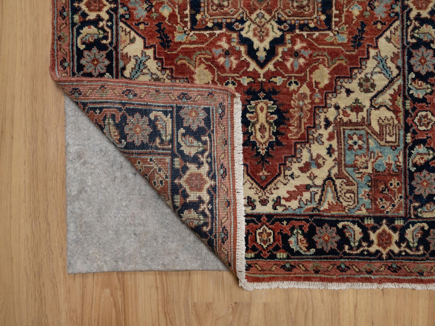 Heriz Heriz hand-knotted wool runner in Red & Midnight Blue, 2'7" x 10'2" — SKU O091383 (view 3)