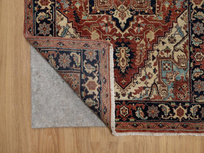 Heriz Heriz hand-knotted wool runner in Red & Midnight Blue, 2'7" x 10'2" — SKU O091383 (view 3)