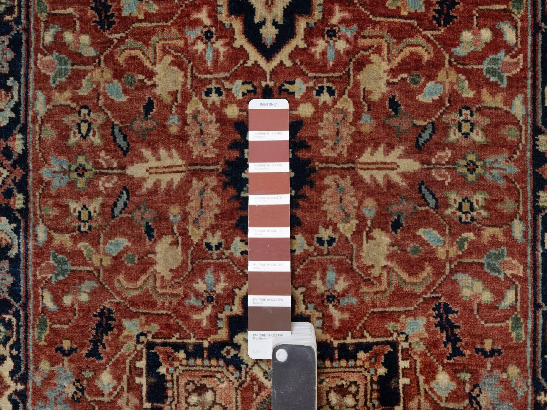 Heriz Heriz hand-knotted wool runner in Red & Midnight Blue, 2'7" x 10'2" — SKU O091383 (view 4)