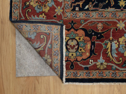 Blue 8'11" x 12'2" Heriz Hand knotted Wool Rug - Sku: O091385