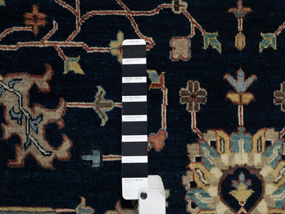 Blue 8'11" x 12'2" Heriz Hand knotted Wool Rug - Sku: O091385