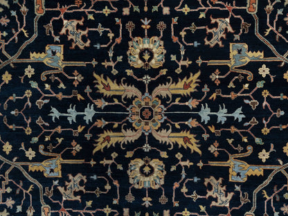 Blue 8'11" x 12'2" Heriz Hand knotted Wool Rug - Sku: O091385