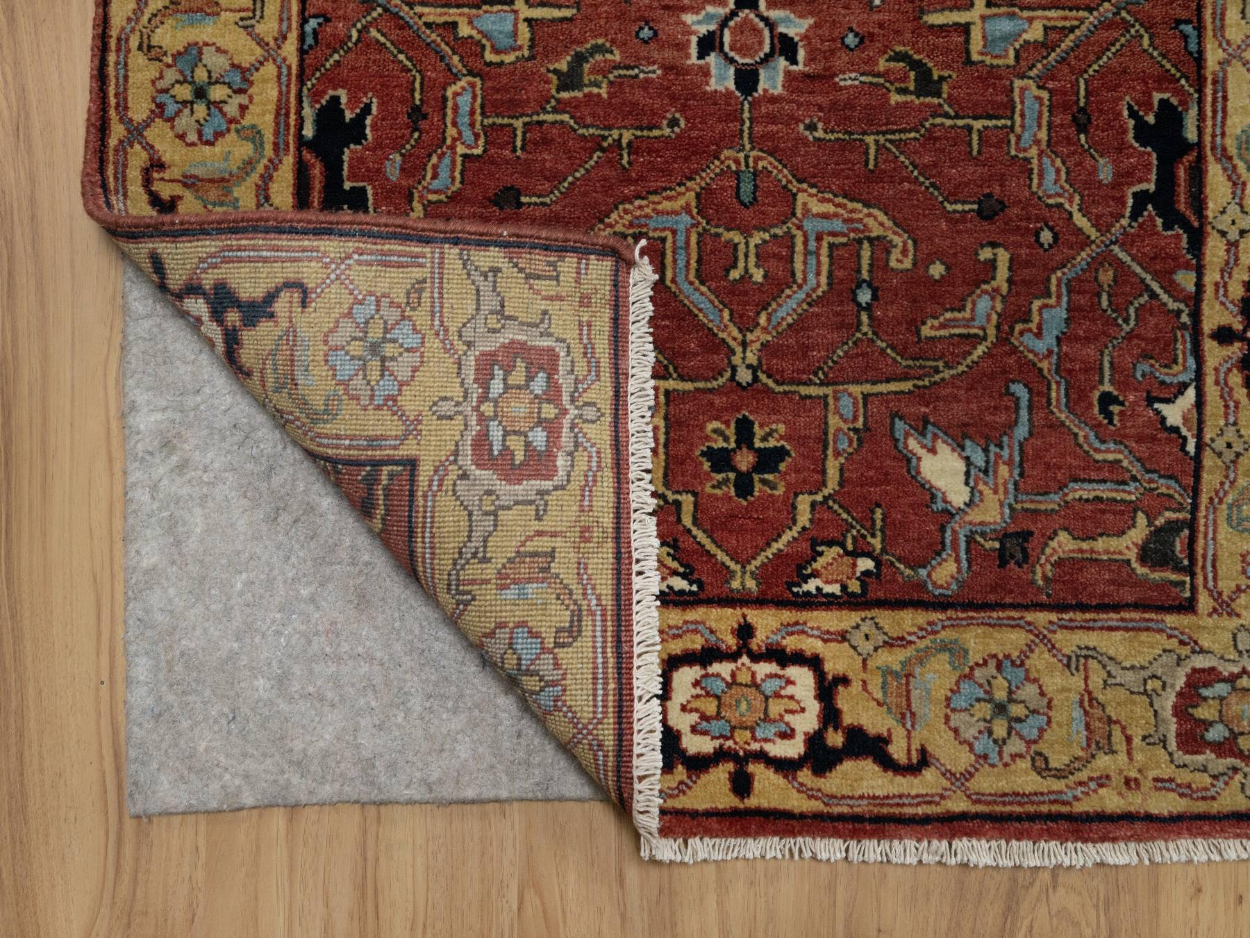Heriz Heriz hand-knotted wool runner in Red & Gold, 2'8" x 14'1" — SKU O091387 (view 3)