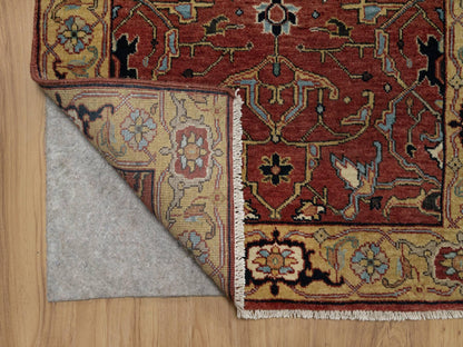 Heriz Heriz hand-knotted wool runner in Red & Gold, 2'8" x 14'1" — SKU O091387 (view 3)