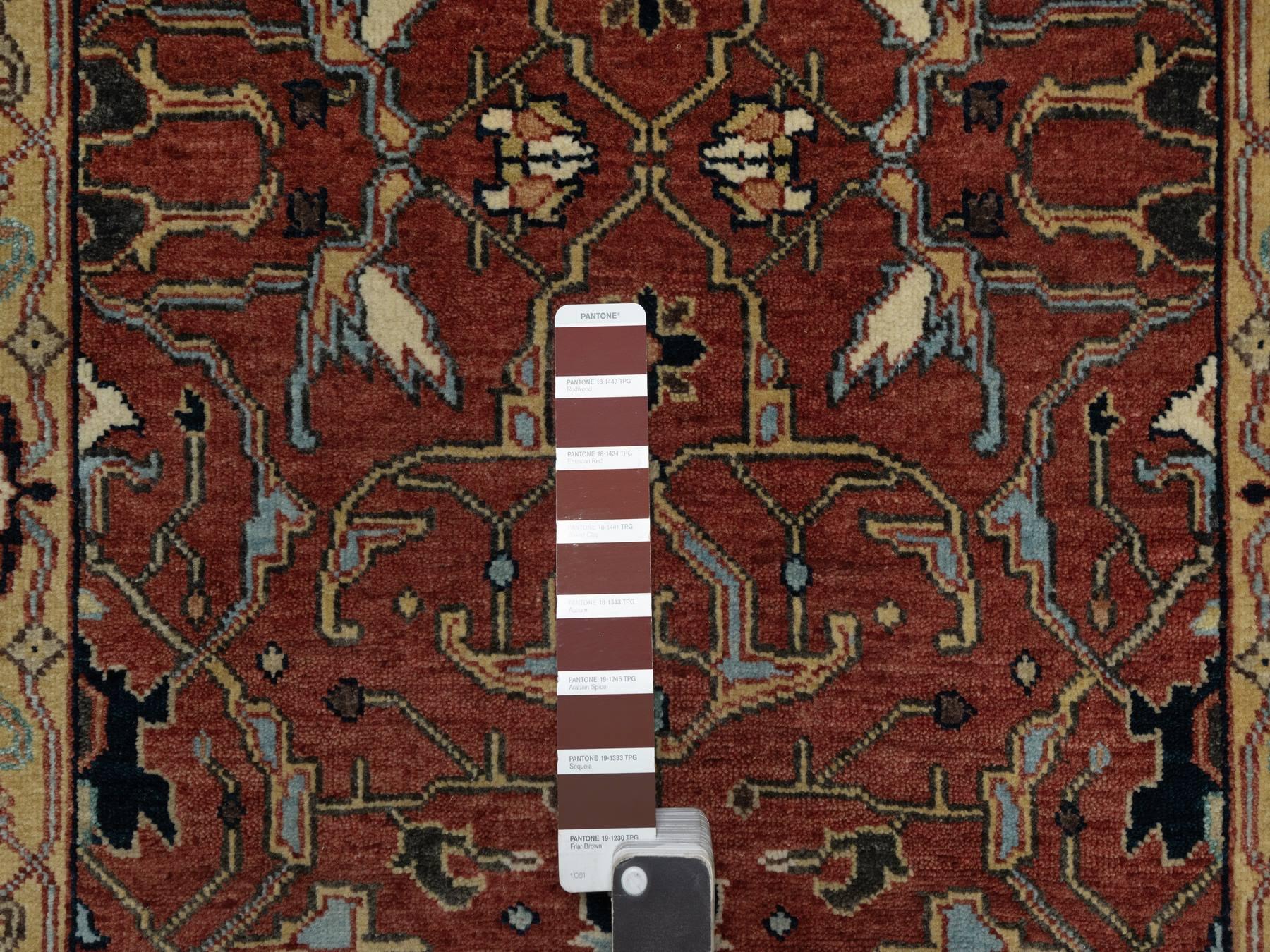 Heriz Heriz hand-knotted wool runner in Red & Gold, 2'8" x 14'1" — SKU O091387 (view 4)