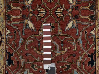 Heriz Heriz hand-knotted wool runner in Red & Gold, 2'8" x 14'1" — SKU O091387 (view 4)