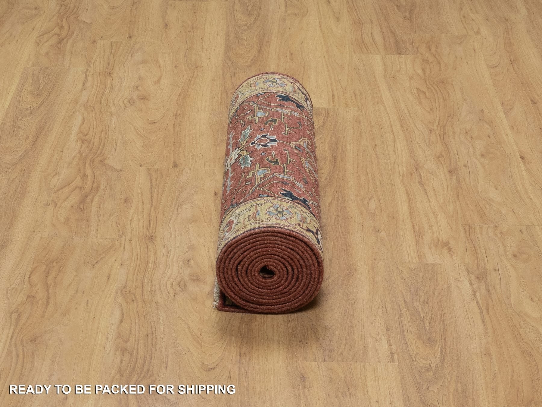 Heriz Heriz hand-knotted wool runner in Red & Gold, 2'8" x 14'1" — SKU O091387 (view 6)