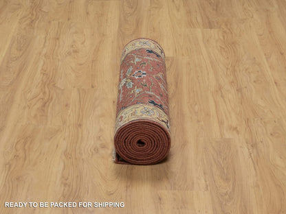 Heriz Heriz hand-knotted wool runner in Red & Gold, 2'8" x 14'1" — SKU O091387 (view 6)