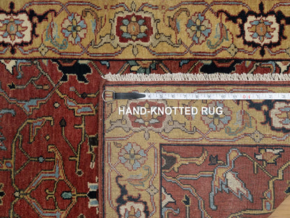 Heriz Heriz hand-knotted wool runner in Red & Gold, 2'8" x 14'1" — SKU O091387 (view 8)