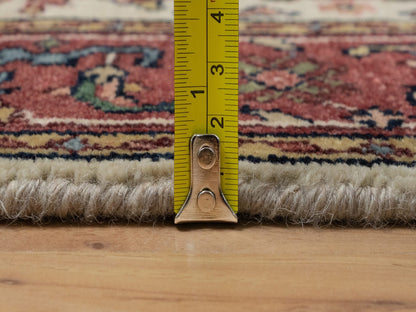 Heriz Heriz hand-knotted wool runner in Ivory & Red, 2'8" x 14'3" — SKU O091388 (view 7)