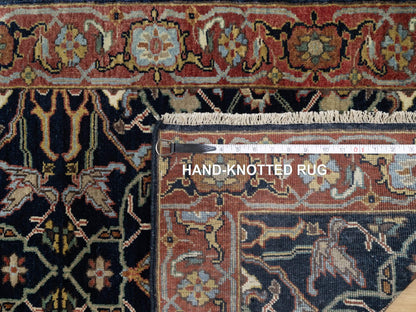Blue 2'7" x 18'1" Heriz Hand knotted Wool Rug - Sku: O091390