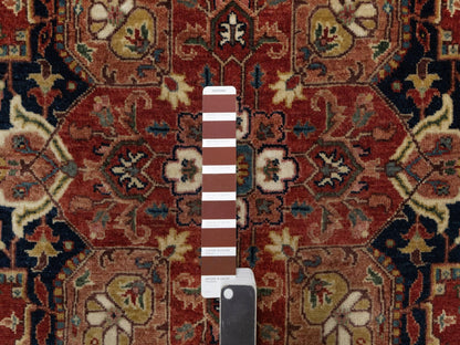 Red 5'2" x 7'2" Traditional Hand knotted Wool Rug - Sku: O091393