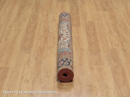Heriz Heriz hand-knotted wool rug in Red & Midnight Blue, 5'2" x 7'2" — SKU O091393 (view 6)