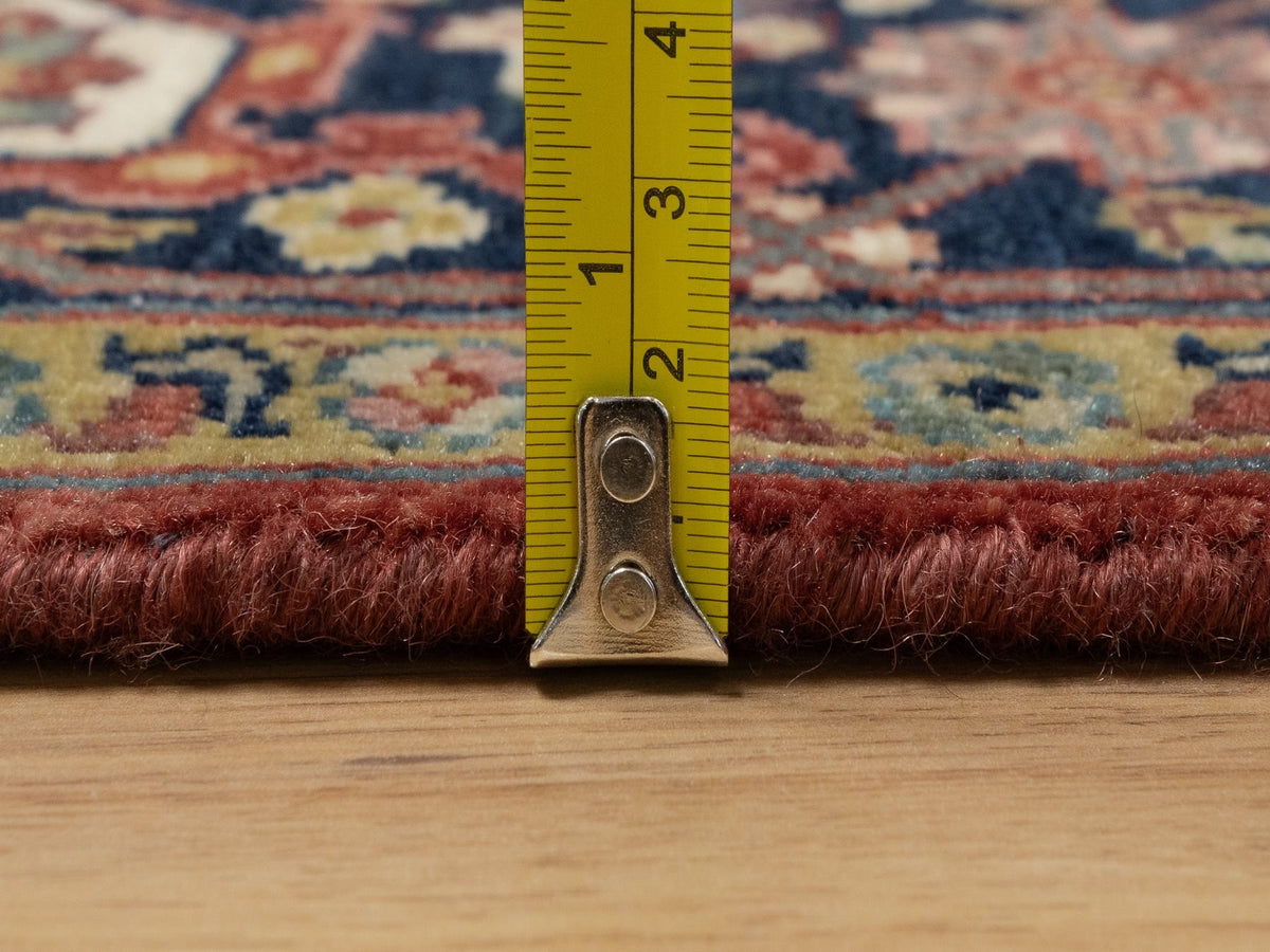 Heriz Heriz hand-knotted wool rug in Red & Midnight Blue, 5'2" x 7'2" — SKU O091393 (view 7)