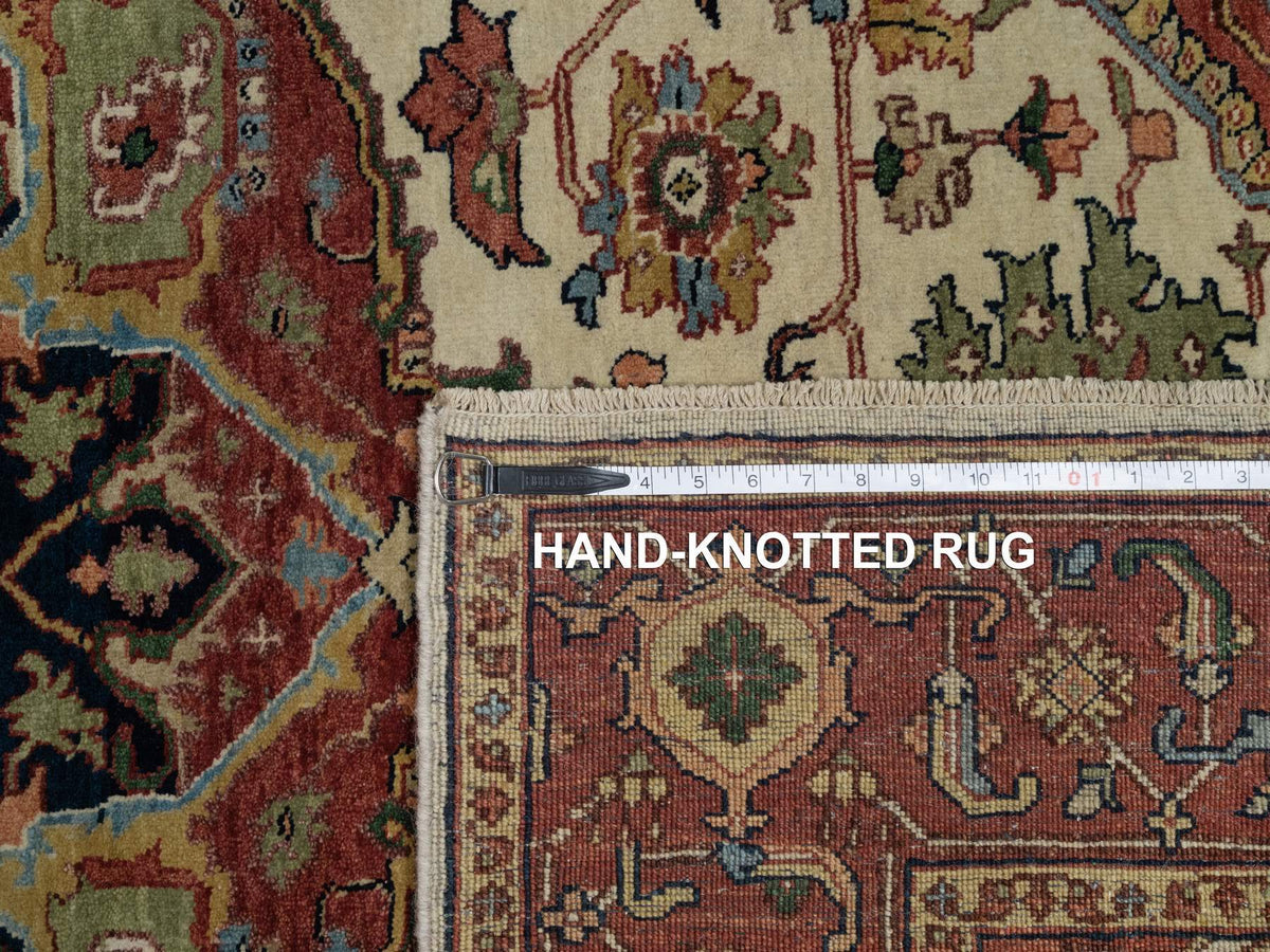 Heriz Heriz hand-knotted wool rug in Ivory & Red, 5'1" x 7'2" — SKU O091395 (view 8)