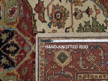 Heriz Heriz hand-knotted wool rug in Ivory & Red, 5'1" x 7'2" — SKU O091395 (view 8)