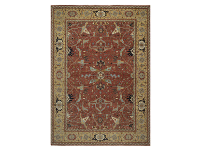 Red 10'1" x 14'2" Traditional Hand knotted Wool Rug - Sku: O091401