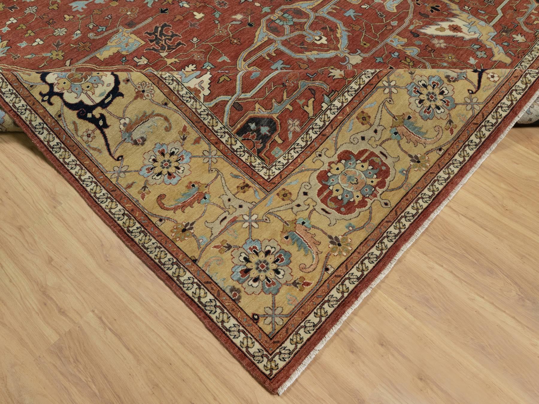 Heriz Heriz hand-knotted wool rug in Red & Gold, 10'1" x 14'2" — SKU O091401 (view 6)