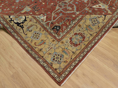 Heriz Heriz hand-knotted wool rug in Red & Gold, 10'1" x 14'2" — SKU O091401 (view 6)