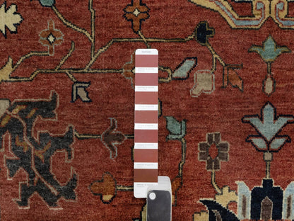 Heriz Heriz hand-knotted wool rug in Red & Gold, 10'1" x 14'2" — SKU O091401 (view 7)
