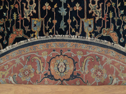 Blue 10'1" x 10'1" Heriz Hand knotted Wool Rug - Sku: O091406
