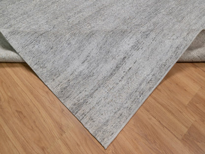 Grey 8'1" x 10'2" Modern and Contemporary Hand knotted Wool Rug - Sku: O091409
