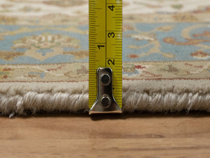 Tabriz Fine Oriental hand-knotted wool runner in Ivory & Blue, 3'1" x 15'6" — SKU O091411 (view 7)
