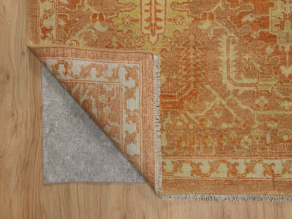 Brown 8'0" x 9'10" Oushak And Peshawar Hand knotted Wool Rug - Sku: O091417