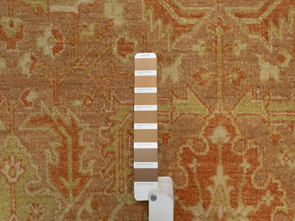 Brown 8'0" x 9'10" Oushak And Peshawar Hand knotted Wool Rug - Sku: O091417